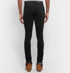 AMIRI - Crystal Thrasher Skinny-Fit Embellished Distressed Stretch-Denim Jeans - Men - Black