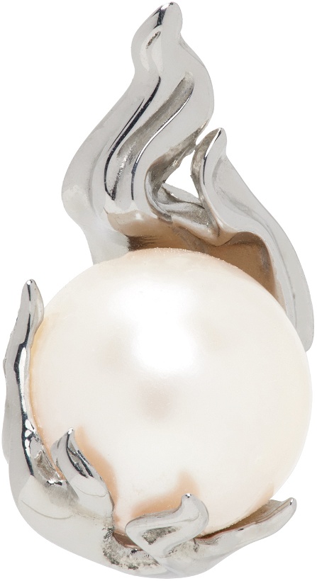 Photo: Alan Crocetti SSENSE Exclusive Silver Pearl In Heat Single Earring