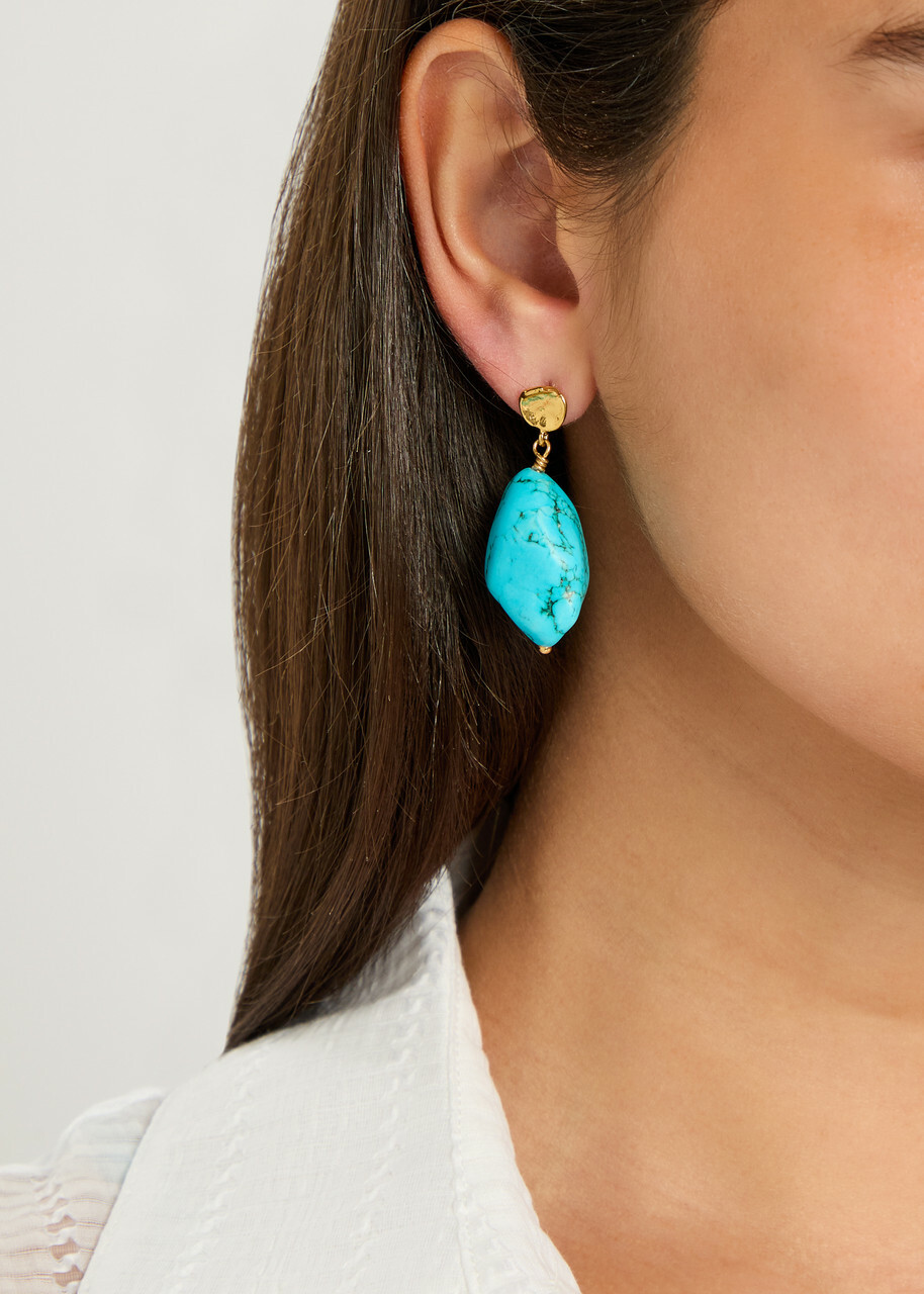 Anni LU La Mer Turquoise Drop Earrings - Aqua - One Size