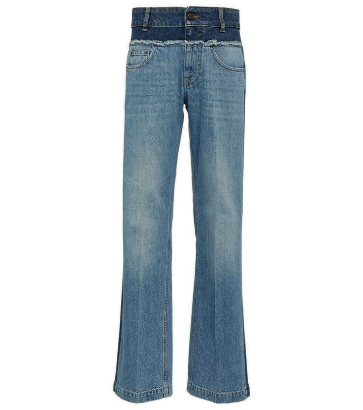 Photo: Stella McCartney Paneled high-rise wide-leg jeans