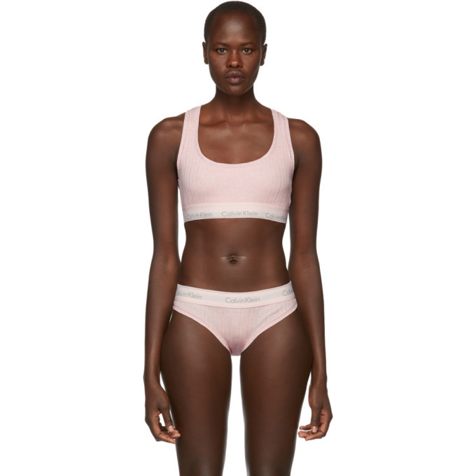 Photo: Calvin Klein Underwear Pink Cotton Modern Bralette