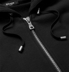 BALMAIN - Logo-Embossed Loopback Cotton-Jersey Hoodie - Black