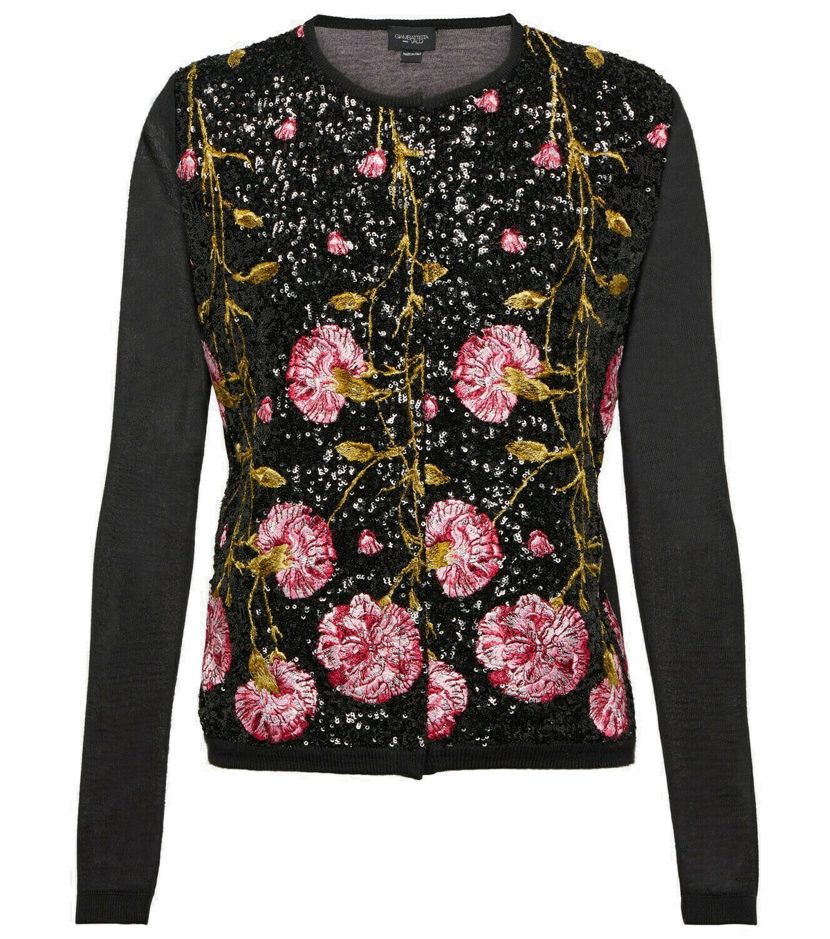 アウターその他 GIAMBATTISTA VALLI KNITTED CASHMERE CARDIGAN Giambattista Valli - Floral cashmere and silk cardigan