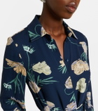 Erdem Belted floral shirt dress