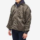 Sacai Men's Nylon Twill Bomber Jacket in Dark Khaki