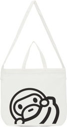 BAPE White Milo Baby Shoulder Eco Canvas Tote