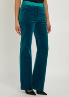 Rabanne Straight-leg Velvet Trousers Turquoise