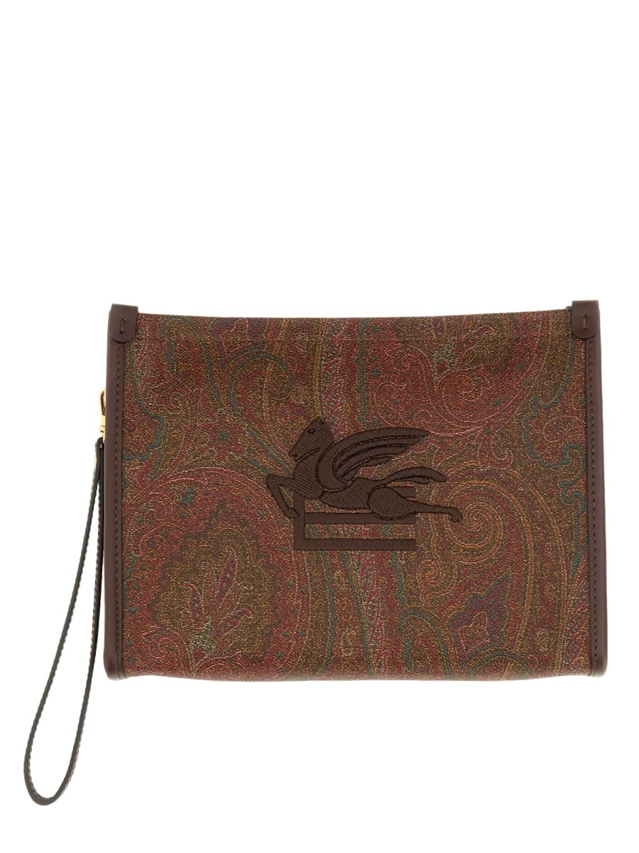 【関税込み】ETRO STRIPED VISCOSE POUCH Etro Striped Viscose Pouch | italist