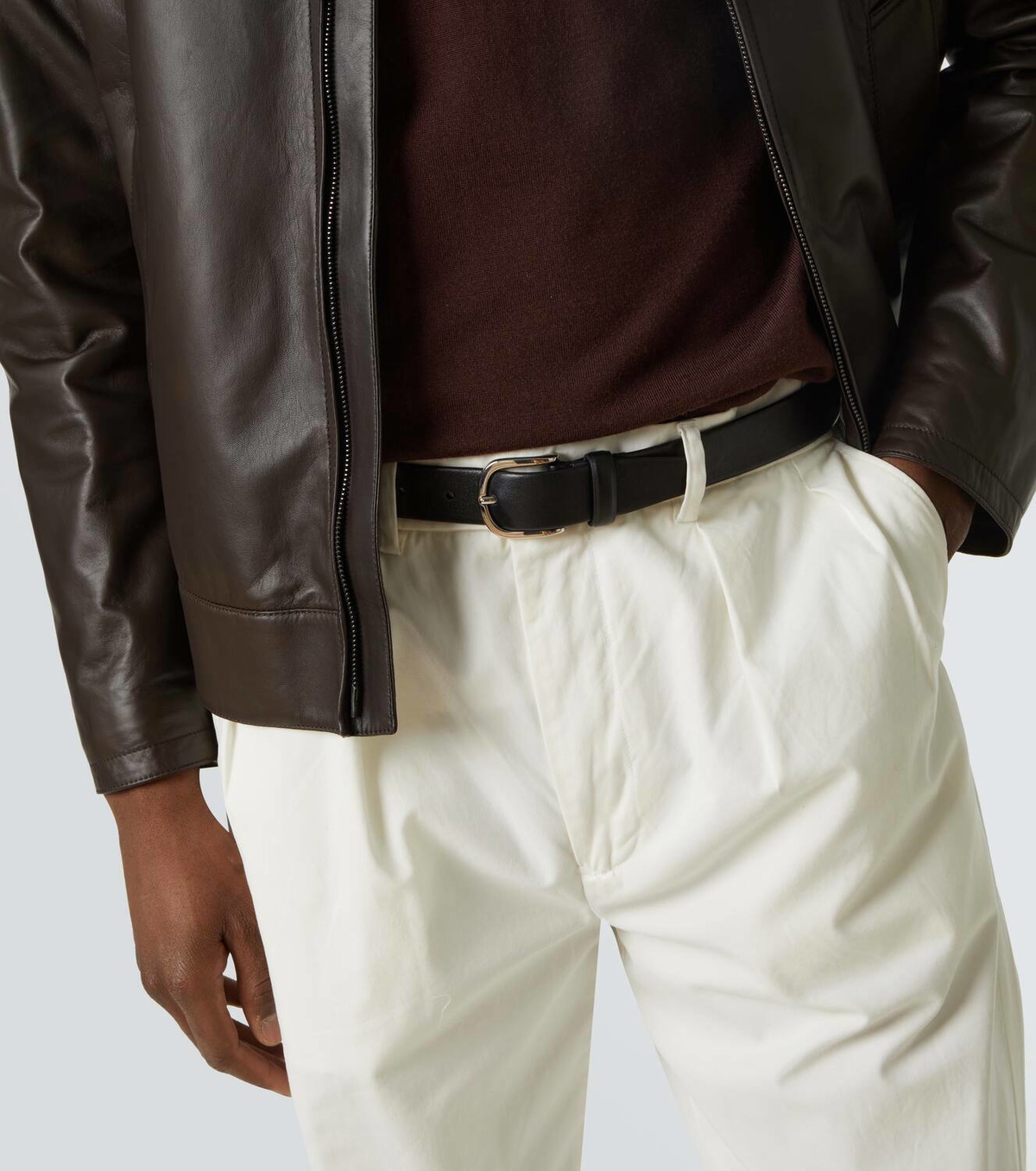 Brioni Braided leather belt