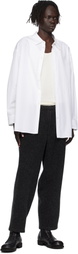 Y's For Men Gray Herringbone Elastic Trousers
