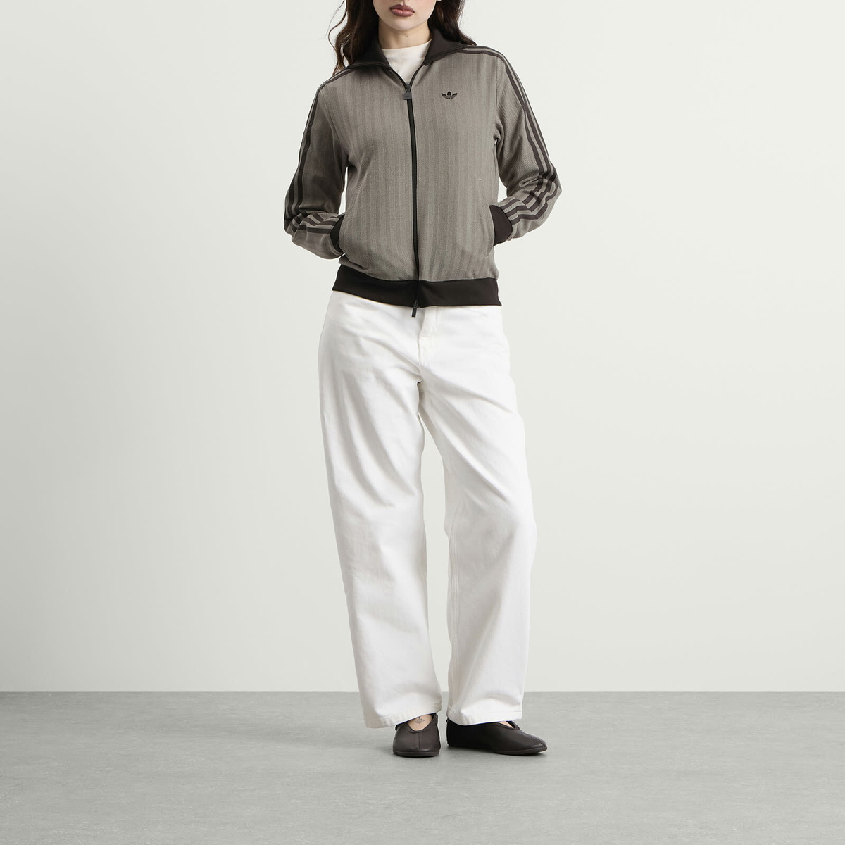 Adidas Women's Tweed Track Top in Light Brown
