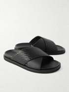 Zegna - Panarea PELLETESSUTA™ Leather Slides - Black