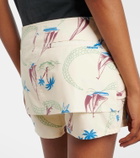 Rabanne Layered printed cotton shorts