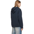 MM6 Maison Margiela Navy Unbrushed Cotton Hoodie