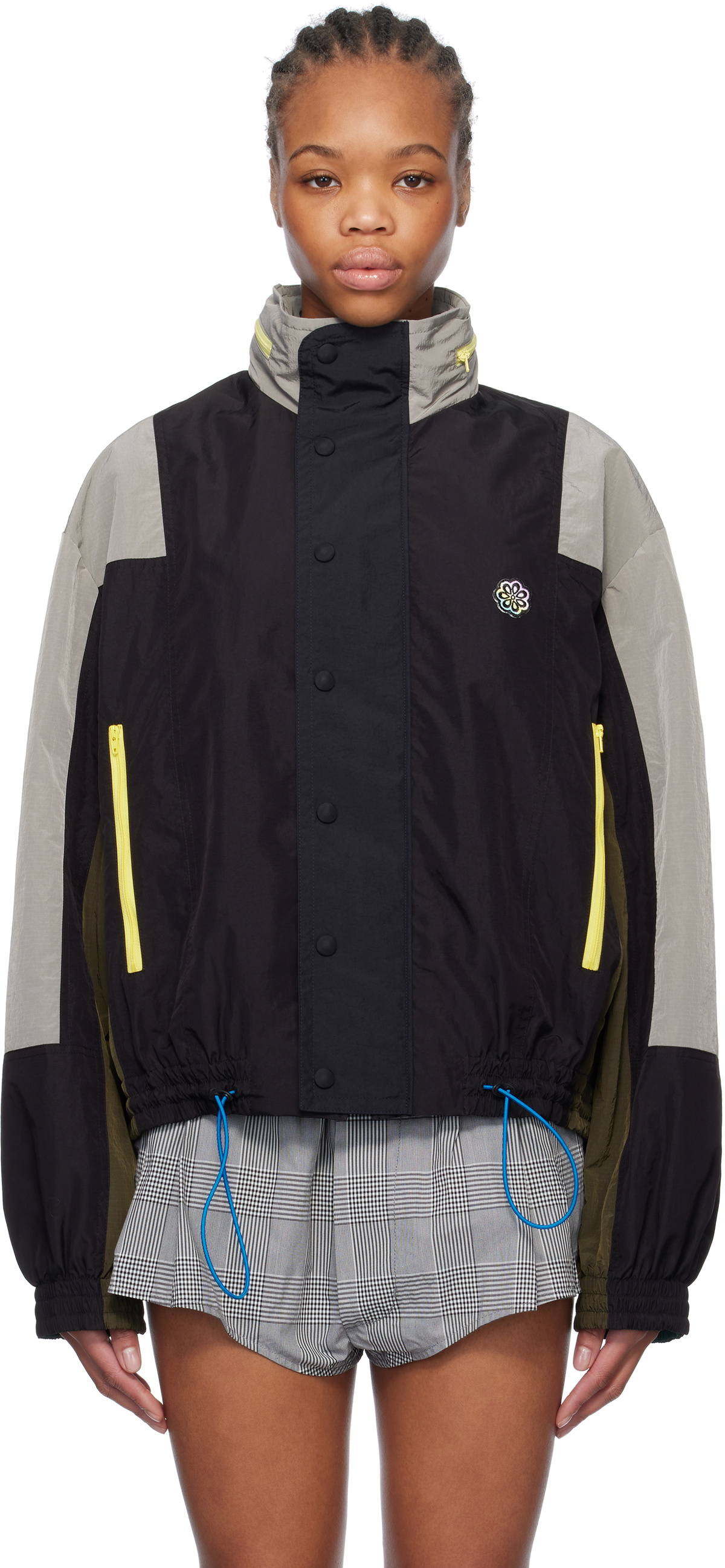 Meryll Rogge Multicolor Textured Nylon Track Jacket
