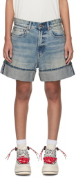 R13 Blue Nina Denim Shorts