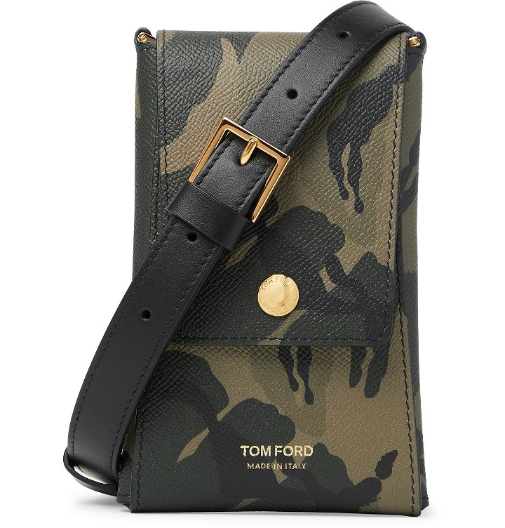 Photo: TOM FORD - Camouflage-Print Full-Grain Leather Messenger Bag - Gray