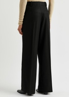 BY Malene Birger Cymbaria Wide-leg Twill Trousers Black