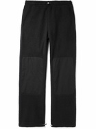 Cherry Los Angeles - Straight-Leg Ripstop-Trimmed Fleece Trousers - Black