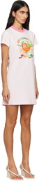 Casablanca Pink Orange Mascot Printed T-shirt Minidress