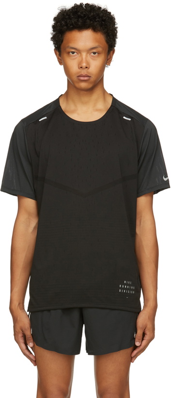 Photo: Nike Black & Grey Rise 365 Run Division T-Shirt