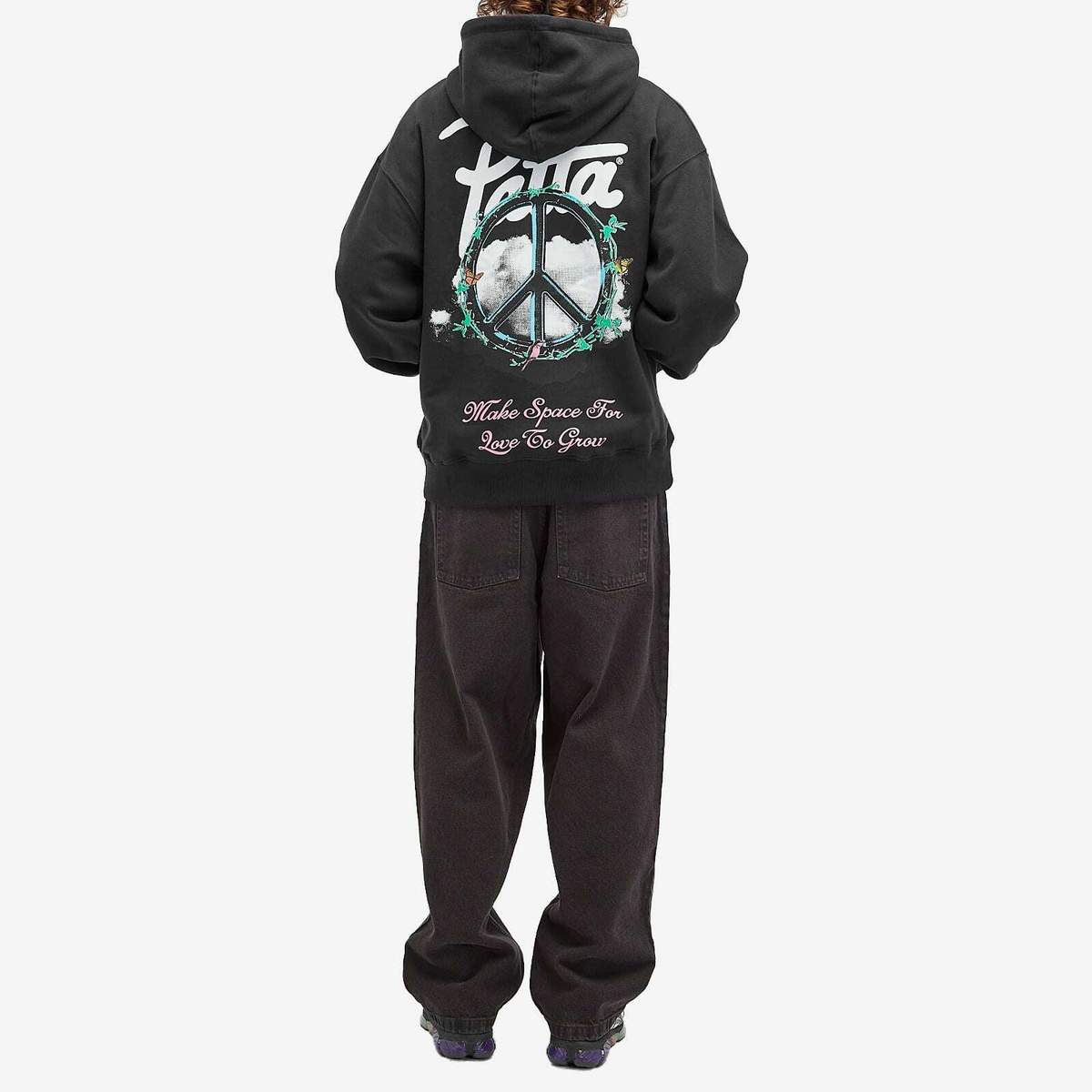 Patta Men's Xerox Peace Boxy Hoodie in Black