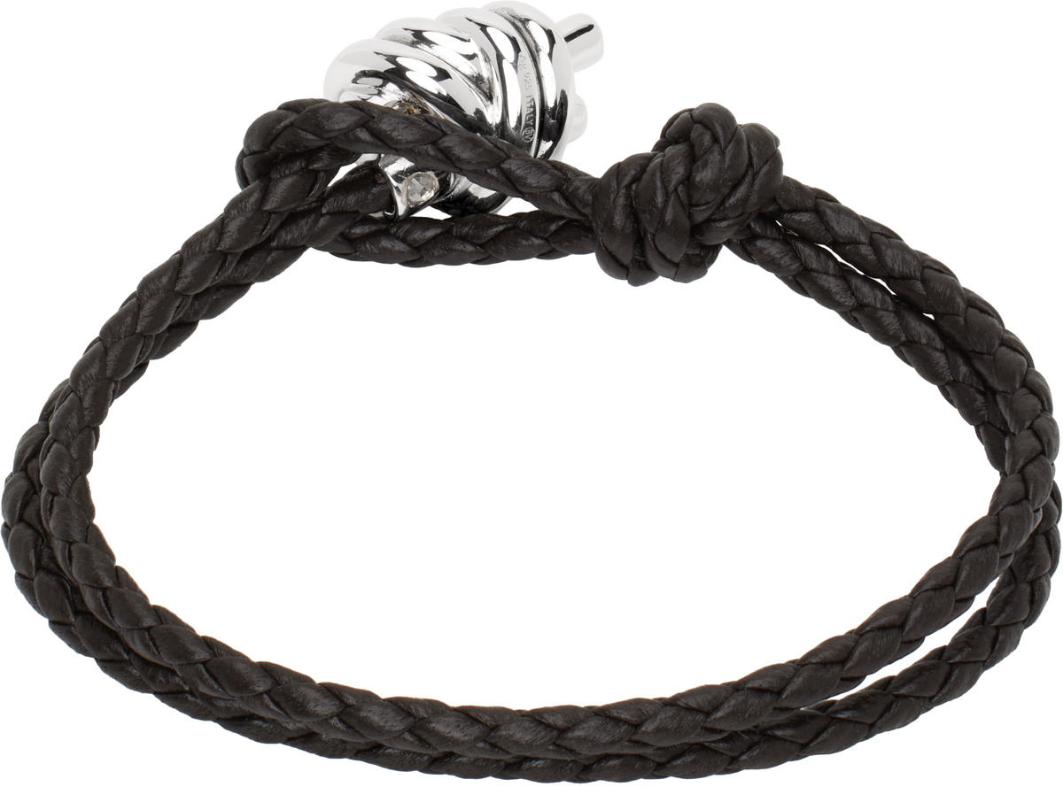 Scervino Street Brown Leather Branded Wide Buckle Closure Bracelet main image 1