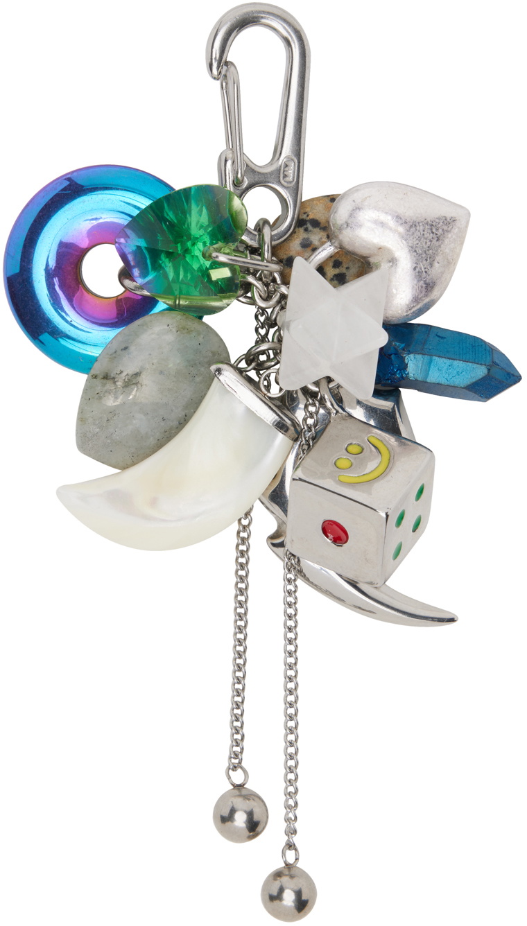 Marland Backus Silver Aqua Keychain
