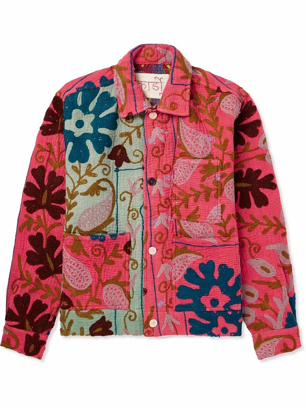 Photo: Kardo - Patchwork Embroidered Cotton Jacket - Red