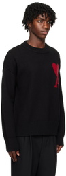 AMI Paris Black Ami De Cœur Sweater