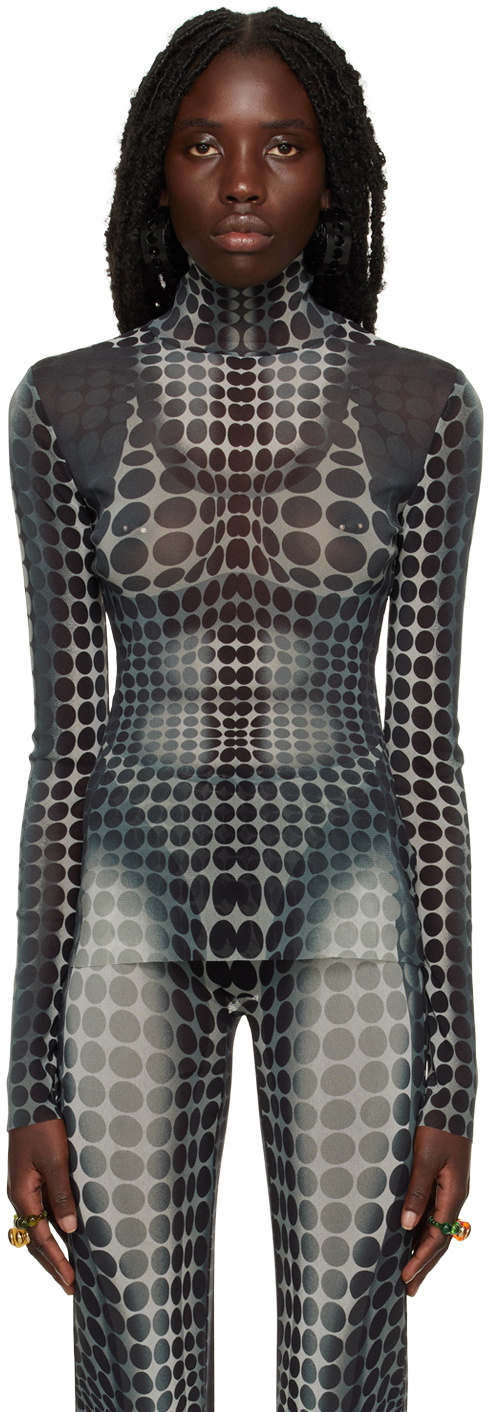 Jean Paul Gaultier SSENSE Exclusive Gray Dots Turtleneck Jean Paul