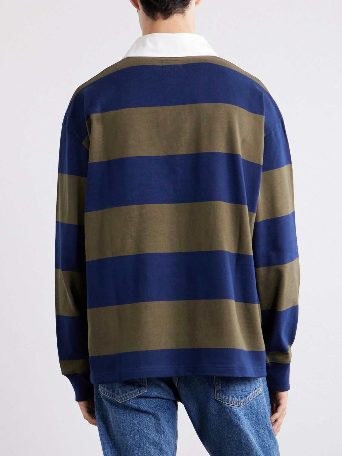 A.P.C. - Isaac Logo-Embroidered Striped Cotton Polo Shirt - Blue