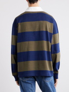 A.P.C. - Isaac Logo-Embroidered Striped Cotton Polo Shirt - Blue