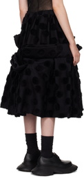 Comme des Garçons Black Wool Jacquard Midi Skirt