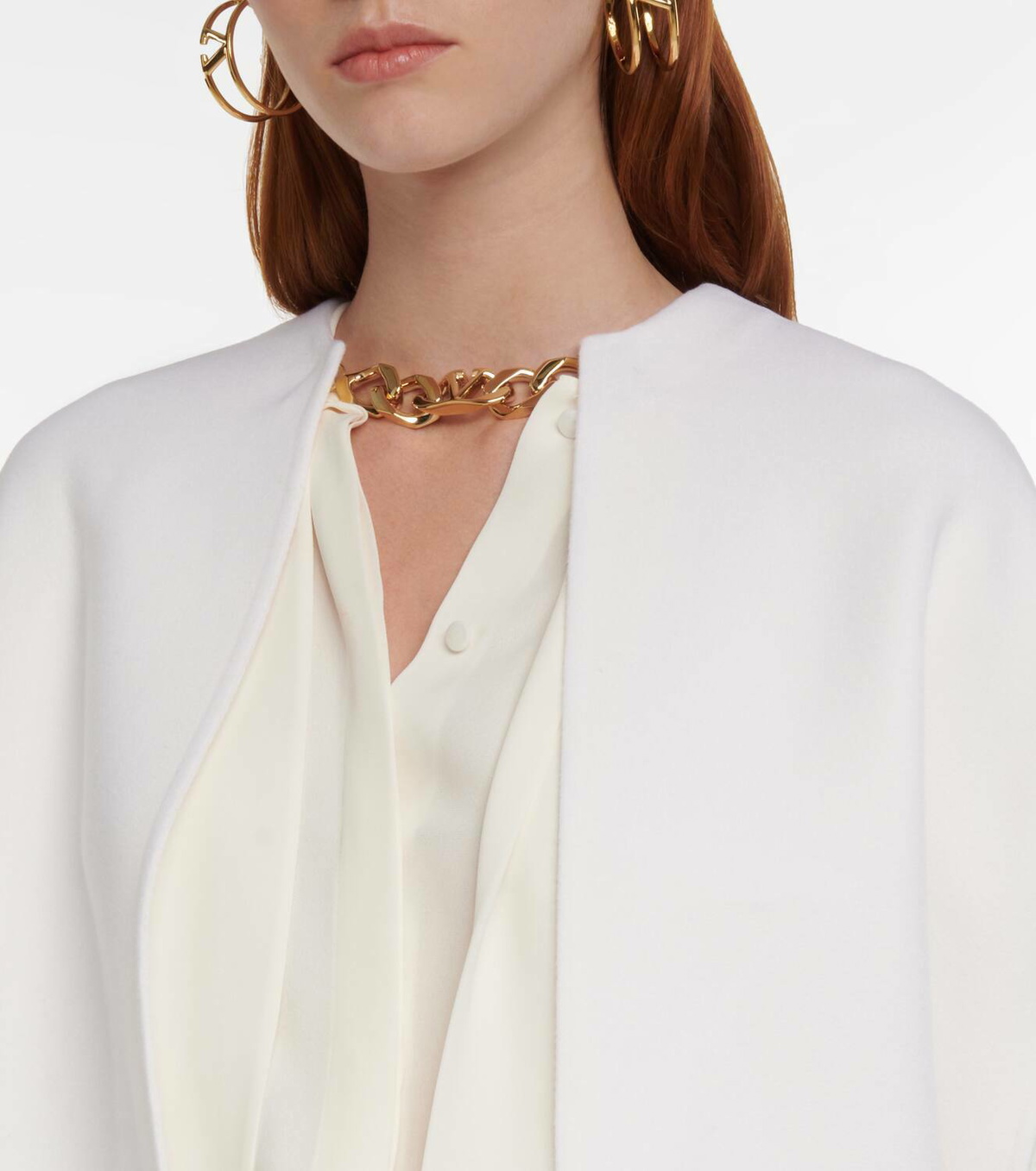 Valentino Bridal embellished wool and cashmere cape Valentino