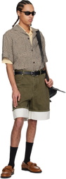 Bottega Veneta Khaki Colored Denim Shorts