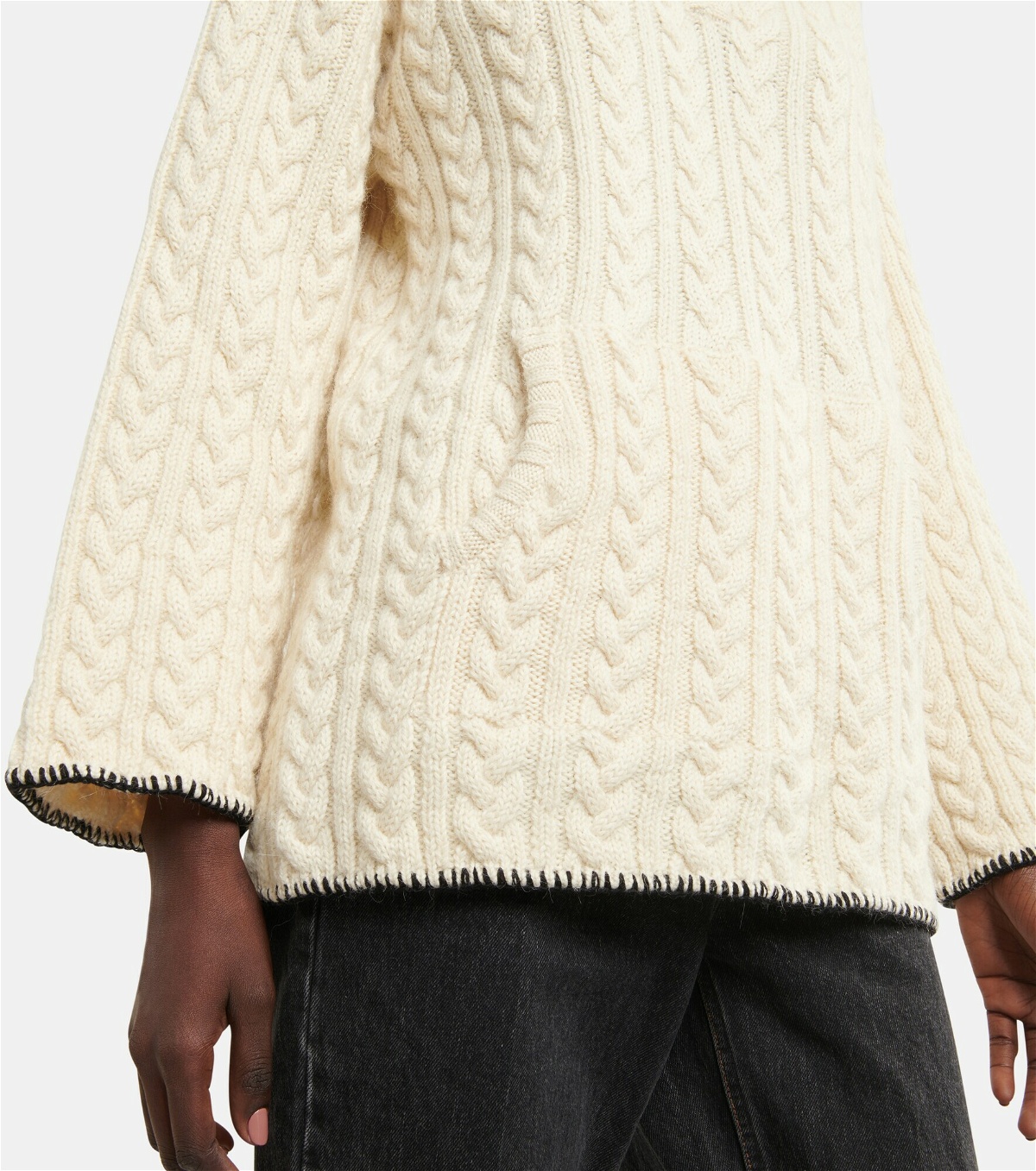 Alanui - Cable-knit hooded sweater Alanui