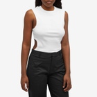 ST. Agni Women's Organic Cotton Cut Out Tank Top in White