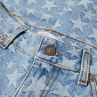 ERL Star Jacquard Denim Short in Light Blue