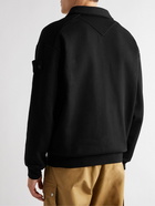 Stone Island - Logo-Appliquéd Cotton-Jersey Zip-Up Sweater - Black