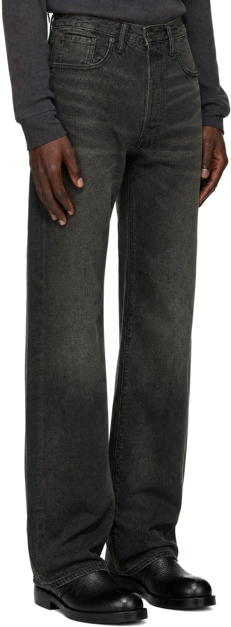 RRL Black Straight Fit Jeans