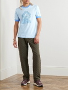 POLITE WORLDWIDE® - Printed Cotton and Hemp-Blend Jersey T-Shirt - Blue