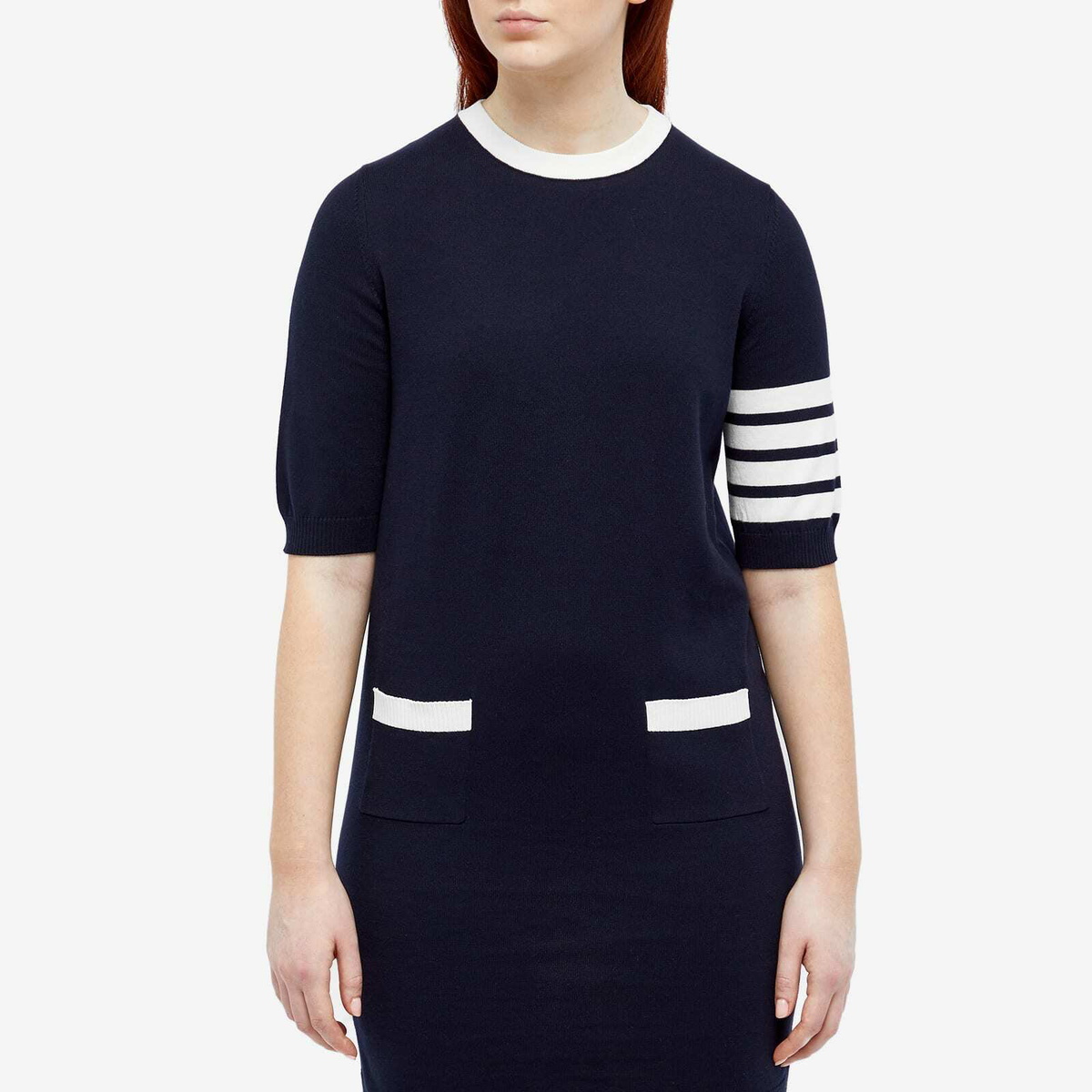 Thom Browne Women's 4 Bar Hector Short Sleeve Mini Dress in