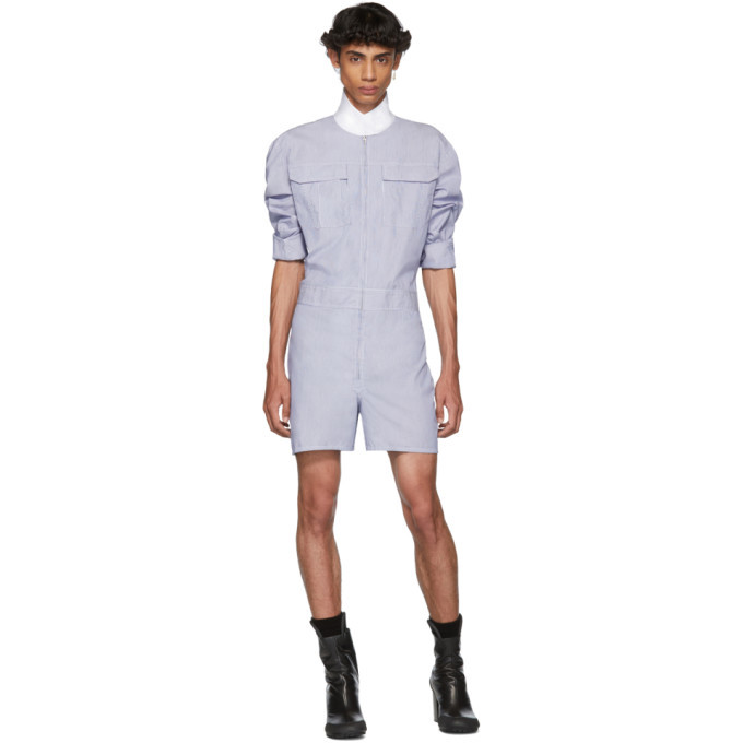 Random Identities Blue Striped Romper Shirt Random Identities