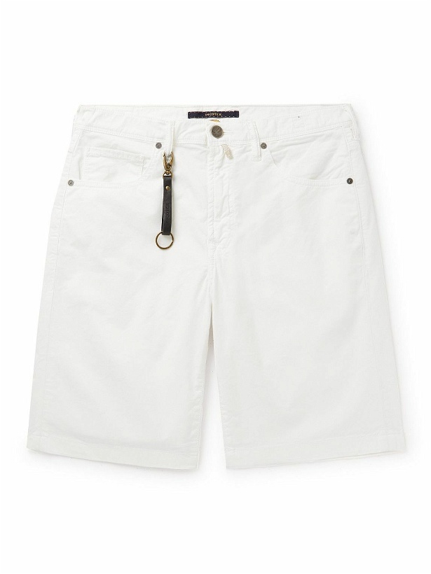 Photo: Incotex - Straight-Leg Stretch-Cotton Gabardine Shorts - White