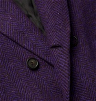Acne Studios - Onslow Double-Breasted Herringbone Wool-Blend Overcoat - Purple