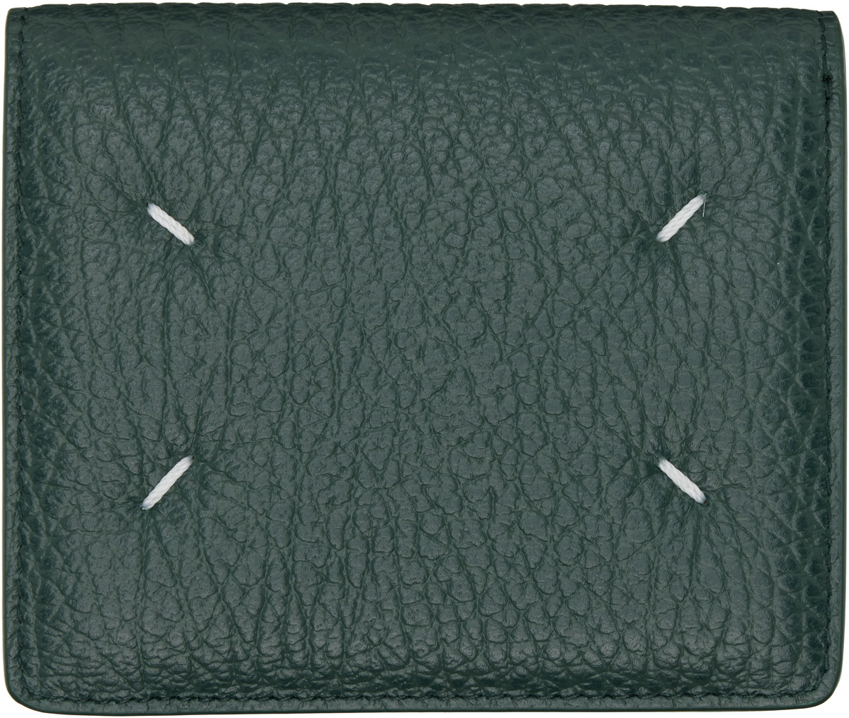小物 MAISON MARGIELA Mint Compact Wallet Maison Margiela Green Four Stitches Pocket Wallet Maison Margiela