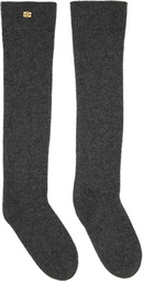 GANNI Gray Wool Mix High Socks