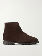 MORJAS - Alpine Shearling-Lined Suede Chelsea Boots - Brown