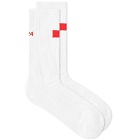 424 Men's Logo Sports Sock in White